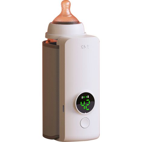 Calentador de biberones portátil 2025, calentador eléctrico de leche materna, calentador de biberones inalámbrico USB, calentador de biberones portátil de viaje de 6000 mAh, 48 horas de aislamiento, c