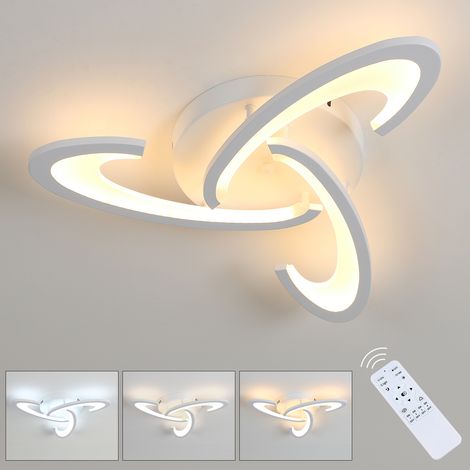 COMELY Moderna plafoniera LED dimmerabile, 30W con telecomando, 3000K-6500K, 3 teste in acrilico, plafoniera LED per camera da letto, soggiorno, corridoio (1/5)