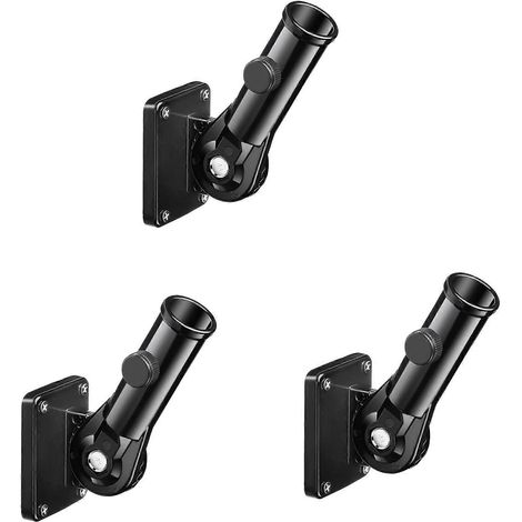 Support de fixation pour mât de drapeau (3 pièces), réglable, multiposition, noir. (1/5)