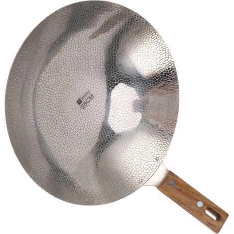 Bratpfanne mit Holzgriff, schnell aufheizend, Edelstahl 304, vielseitig einsetzbar, antihaftbeschichtet, 28 cm (1/5)