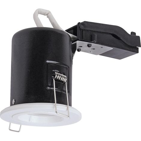 Aric – Spot encastrable fixe GU10 blanc en aluminium – Conformité RT2012 – Pour montage dans espaces confinés – 50733 (1/4)