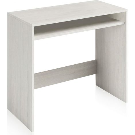Scrivania Da Studio Compatto Tavolo Con Vano Portaoggetti Integrato Design Moderno Per Home Office Cameretta E Smart Working 79 x 43 x 78 Cm Bianco Frassino