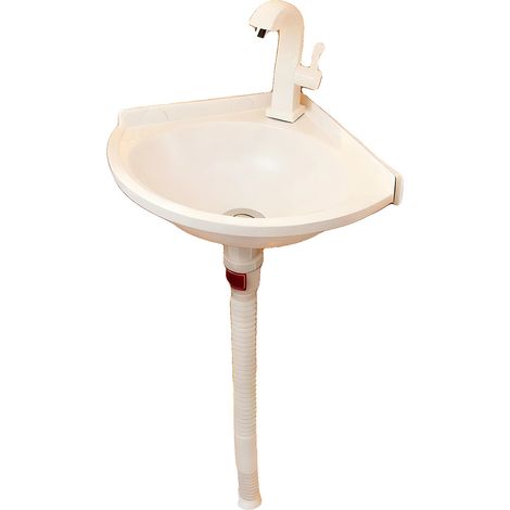 Mini Lavabo, Installation Autonome, Robinet et Évacuation Intégrés, BLANC (1/2)