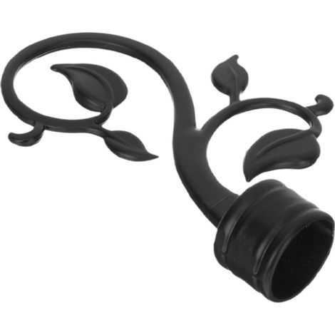 Embout de Tringle à Rideaux en Plastique Noir Mat Fixation Sécurisée et Installation Facile, pour Salons et Salles à Manger (1/5)