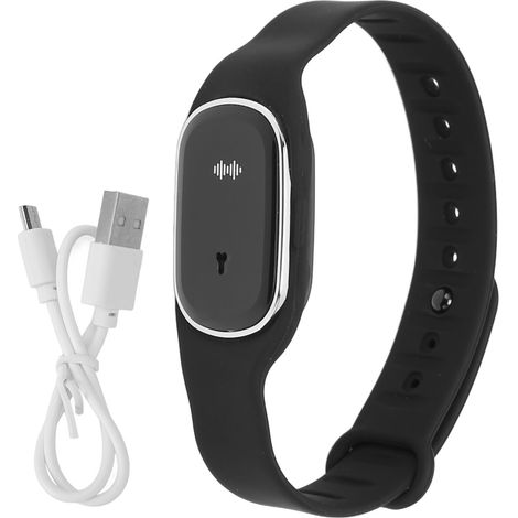 Montre répulsive USB rechargeable, bracelet électronique sonique portable longue durée, noir, anti-nuisibles poignet, chargeur inclus. (1/5)