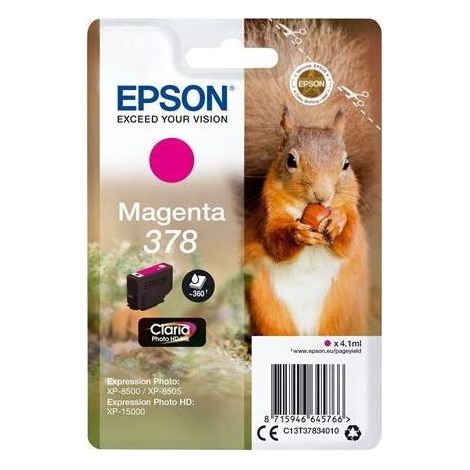Epson Squirrel Singlepack Magenta 378 Claria Photo HD Ink (1/3)