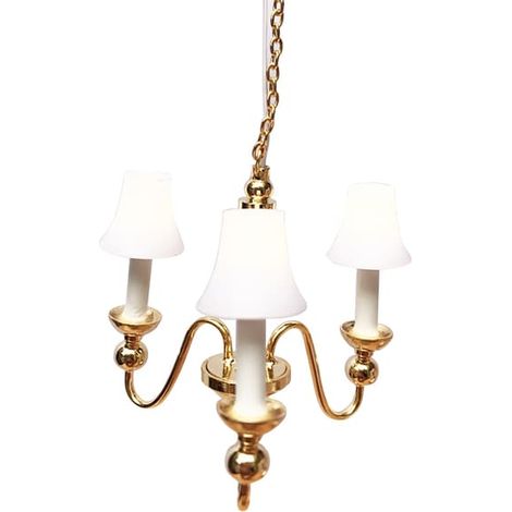 Ecleanfy - Lustre miniature LED à l'échelle 1/12 pour maison de poupée, modèle pour salon et chambre, accessoires à monter soi-même (1/5)