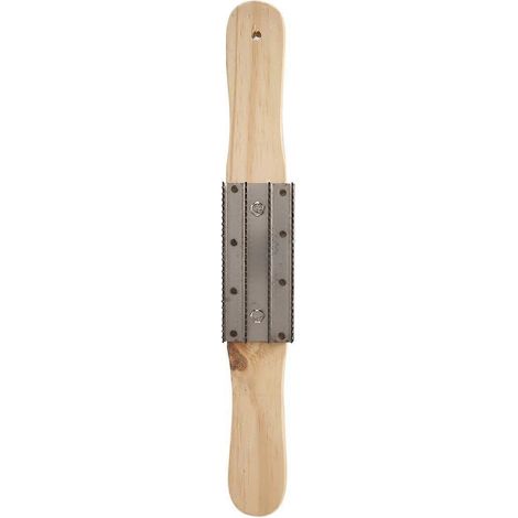 Râteau à polir à manche en bois de 38 cm (15 pouces) pour le nettoyage des roues de polissage ou des disques de polissage des conduits d'air. (1/4)