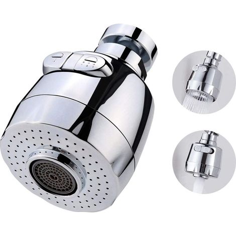 Aireador de grifo: puede girar 360 grados/colador que ahorra agua/rociador aireado y rociador de ducha con dos modos de agua (1/5)
