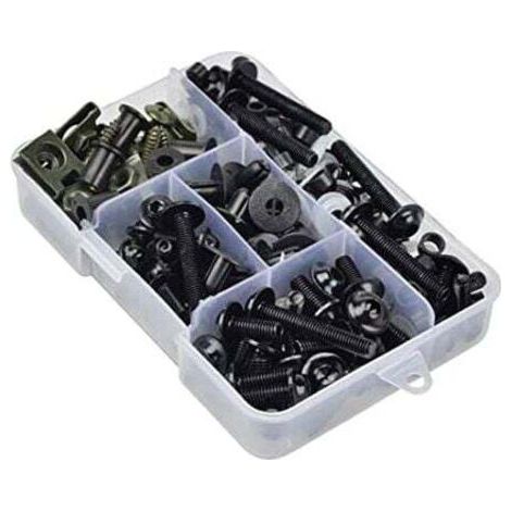 Juego de 177 tornillos para carrocería de motocicleta – para piezas de carrocería – M6, M5 – negro (1/5)
