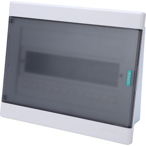 Boîte de distribution électrique 12 voies, boîtier en acier inoxydable, couvercle en polycarbonate transparent, protection disjoncteur, coffret de jonction avec rail DIN (1/5)