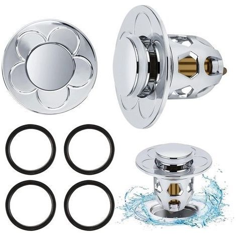 2 Pièces Bonde de Lavabo Universel Pop Up,Bonde de Lavabo Pop-Up avec Filtre Anti-Clogging,Flitre de Vidange Anti-Bloqué,Bouchon Baignoire pour Lavabo Cuisine,Flitre Cheveux-Orifice (1/4)