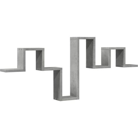Maison Exclusive - Wandregal Betongrau 104,5x10x43 cm Holzwerksto