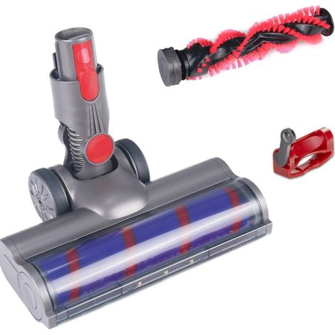 Brosse pour Dyson V7 V8 V10 V11 V15 sv12 sv14 sv15, Tete Brosse Dyson avec Turbo et Rouleau Souple, LED et Verrouillage de la gâchette, Accessoire Dyson pour Moquette, Parquets, Sol en Bois (1/5)
