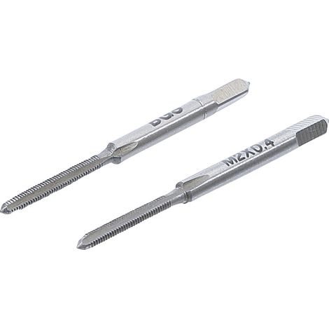 Bgs Technic – Jeu de 2 tarauds M2 x 0.4 mm – Acier à outils GCr15 – Taraud ébaucheur et finisseur pour travail de précision