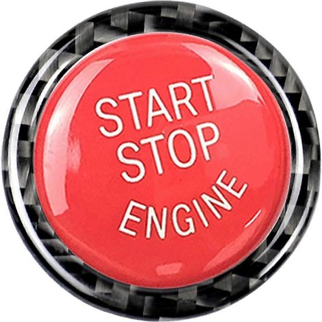 Autocollant rouge de style automobile pour bouton de démarrage/arrêt du moteur BMW E90 E92 E93 (1/5)