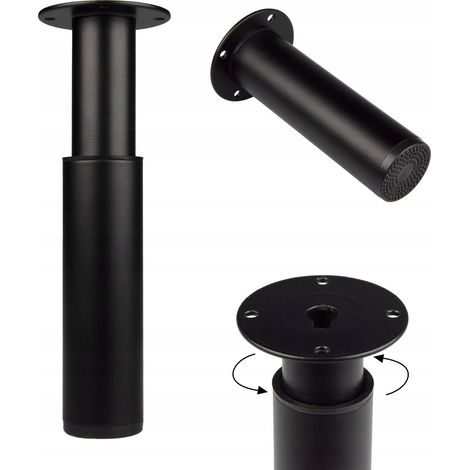 Pata ajustable de 12 a 18 cm, de acero negro, para armarios de cama, gran capacidad de carga. (1/5)