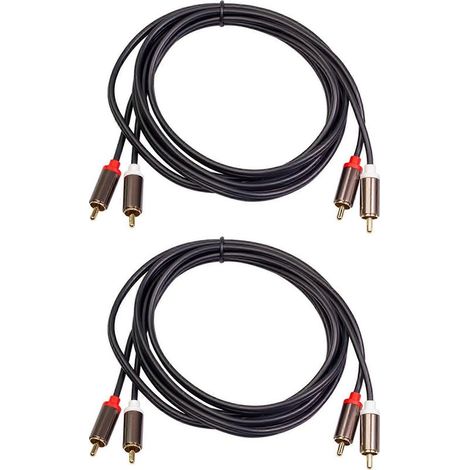 2x 2RCA auf 2 RCA Koaxial-Audiokabel, 3,5-mm-Klinkenstecker, Stereo-RCA-Audiokabel, 1 m lang, für Heimkino, DVD, TV, Verstärker, CD-Player und Soundbox (1/5)