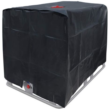 Bâche de réservoir d'eau, Bâche Couverture Réservoir IBC pour Cuve 1000L, Capôt de Protection Container Citerne Eau, Anti-poussière Anti-UV Anti-Pluie, 120x100x116cm (le noir)