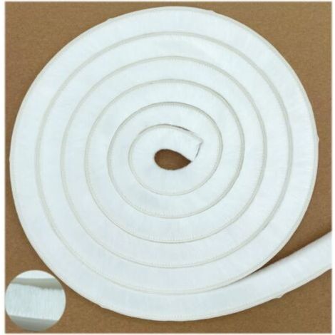 Brosse de joint d'étanchéité pour fenêtres/portes coulissantes, côté cadre (32 pi x 11/32 po de support x 9/16 po de brosse,blanche) (1/5)