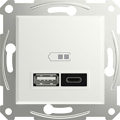 Schneider Electric USB-Steckdose Asfora Weiß (glänzend) EPH2770421D 1 St.