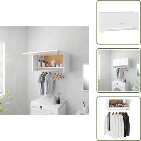 Kleiderschrank Weiß 70x32,5x35 cm Holzwerkstoff - Kleiderschrank - Weißer Kleiderschrank - Wandhängender Schrank - Stauraumlösungen - Wohnzimmer Möbel (1/5)