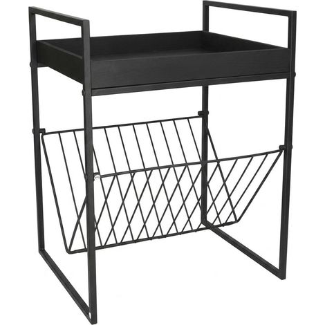 Tavolino Ausiliario Moderno con Portariviste Design Salotto 36x29x47 cm (1/5)