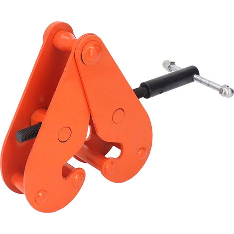 Pince de levage verticale robuste en acier allié, universelle, pour poutres, capacité de 2200 lb (1000 kg). (1/5)