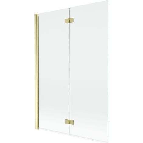 Mexen Mist mampara de ducha de 2 paneles izquierda 120 x 150 cm, transparente, oro cepillado - 8A9-120-002-55-00-L (1/5)