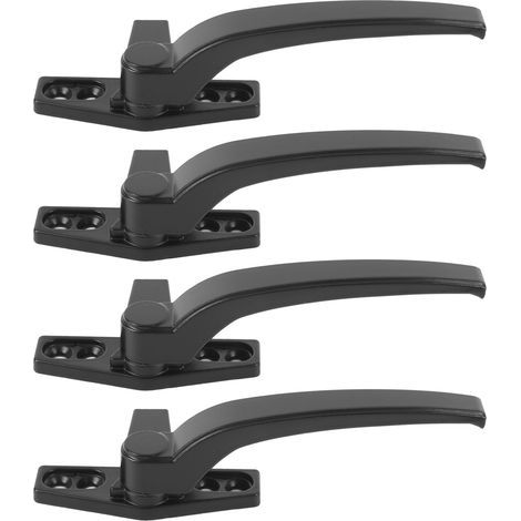 Fenstergriff aus Aluminiumlegierung, für flache und nach außen öffnende Fensterflügel, Sicherheitsverriegelung, links, schwarz (1/5)