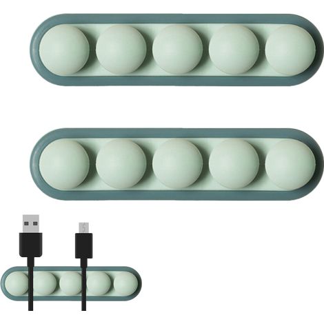 Support Câble - En Silicone Flexible - Adhésif Fort Pour Surface Lisse - Pour Bureau Maison Bureau - 2 Pièces (1/5)