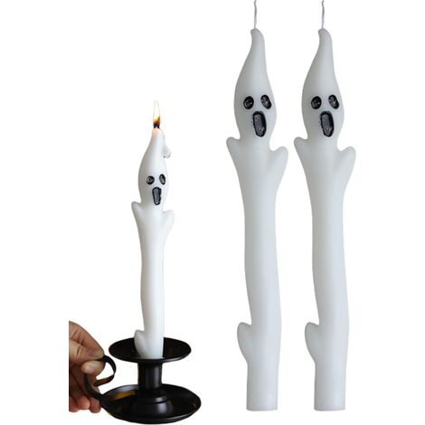 Bougies Effilées Halloween Décoration parfumée et décorative longue durée Chandelles Dîner d'Halloween 25 cm pour maison, salle de bain, cuisine, maison hantée, entrée et (1/5)