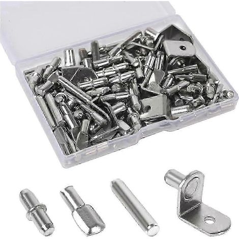 Lot de 100 supports d'étagères pour placards, 4 types de supports pour étagères réglables (1/4)