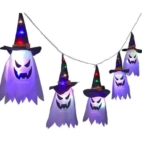 Guirlande lumineuse LED Halloween en tissu - WINLLINEE - Roame - Taffetas de polyester - Pendentif simple 45 x 20 cm (1/4)