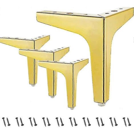 Pieds de meubles triangulaires de 18 cm (7 pouces), lot de 4 pieds de meubles triangulaires losanges en métal, cadeau à monter soi-même (1/5)