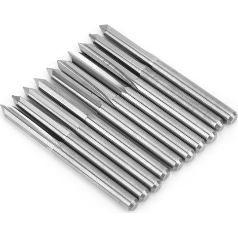 10 pièces Fraises CNC 3.175mm Acier Tungstène Gravure Bois 60° X 0.3mm
