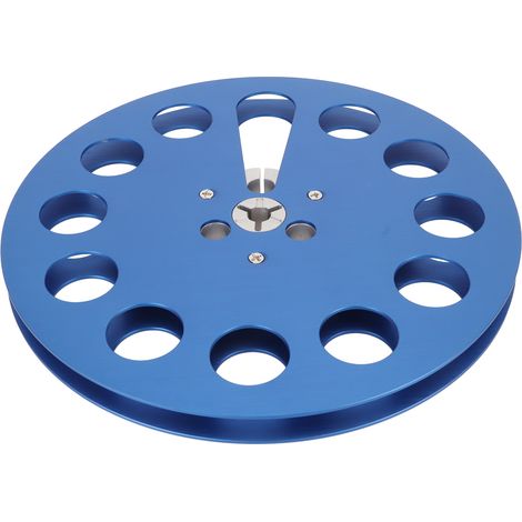Bobine magnétique 7 pouces 1/4 à 11 trous en alliage d'aluminium, couleur bleue pour enroulement ouvert (1/5)