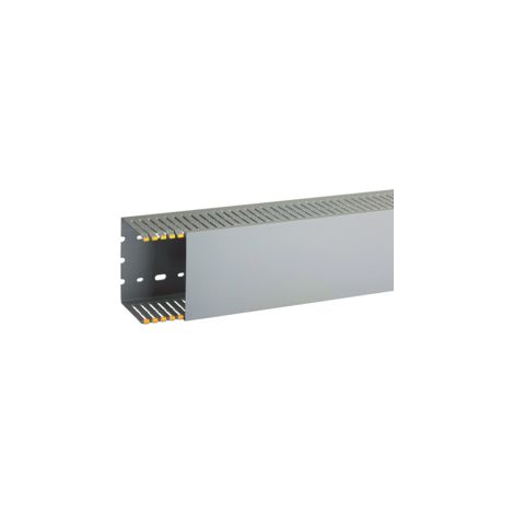 T1-EN 100x80 G Canalina con coestruso morbido modulo 10 feritoia 4, Grigio
