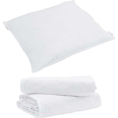 Duvet 2-en-1 avec oreiller 2 pcs,Couette Blanc Plume de canard CFW35541 (1/5)