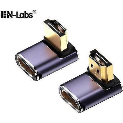 Adaptateur 8K HD TV à 90 degrés (lot de 2), connecteurs compatibles HDMI avec angles verticaux, prolongateur UHD 48 Gbps mâle vers femelle, prend en charge 8K@60Hz et 4K@120Hz, convient aux ordinateur (1/5)