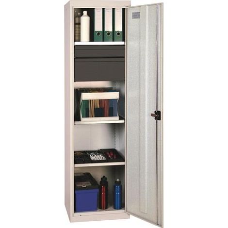 Werkzeug-/Beistellschrank H1800xB500xT500mm 2Schubl.,3Bd.lichtgrau/lichtgrau (1/2)
