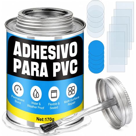 Colle PVC, Colle PVC, Rustine Spa Gonflable, Reparation Liner Piscine, Adapté Au PVC, Bateau Gonflable, Bouée, Kayak, 170 g (1/5)