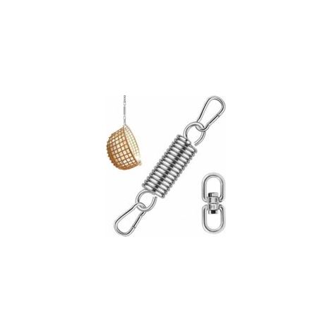 Hängematten-Aufhängeset, federbelasteter Hängemattenhaken, Hängesessel aus Edelstahl mit Karabiner, maximale Tragkraft 250 kg, für den Innenbereich, Hängematte, Hängesessel - Crezuo (1/4)