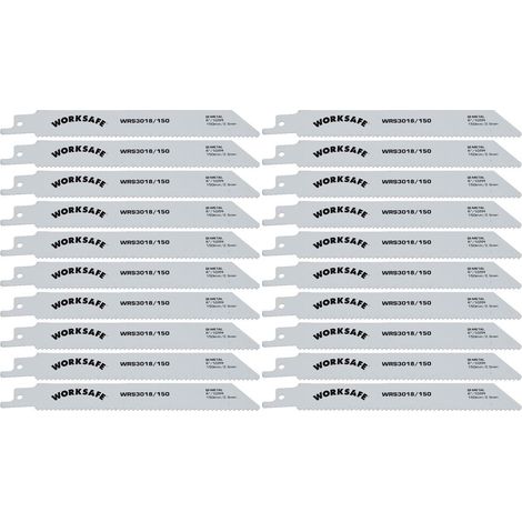 Reciprocating Saw Blade 150mm Length 10tpi Bi Metal Pack of 20 (1/2)