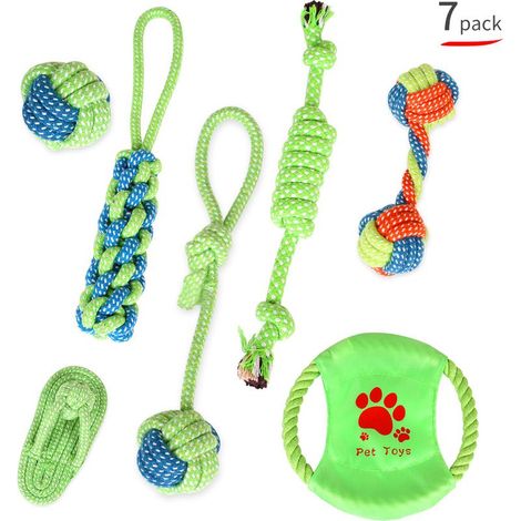 Jouets en corde pour chiens, jouets à mâcher pour chiots, balles à mâcher en corde de coton naturel