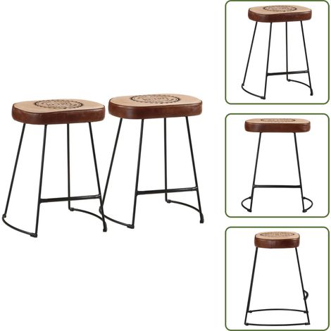 The Living Store Barhocker 2 Stk. Dunkelbraun 40x29,5x53 cm - Barstuhl (1/5)