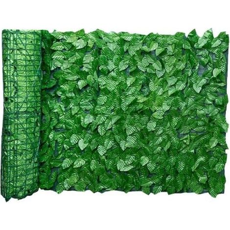 Feuille clôture Panneaux artificielle Feuille écran de couverture Confidentialité Clôture Rouleau arrière Balcon Clôture 0.5x1M (1/4)