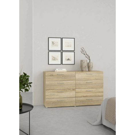 Dmora - Aparador Solene, Bufé de salón, Aparador de salón, Despensa de cocina, 140x40 h82 cm, Roble (1/5)