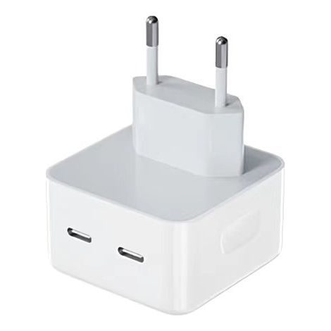 Apple 20W Dual-USB-C-Schnellladegerät, PD-kompatibel, europäischer Standard, universell für Smartphones und Tablets