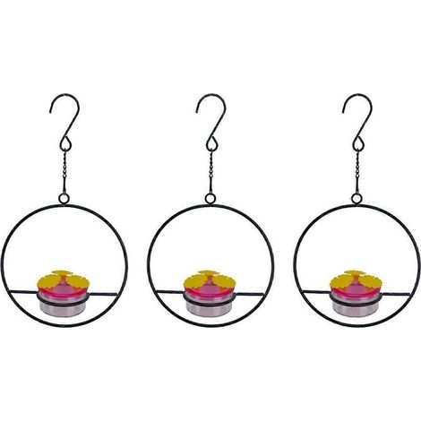 Lot de 3 mangeoires suspendues pour colibris, en forme de cœur-- (1/5)